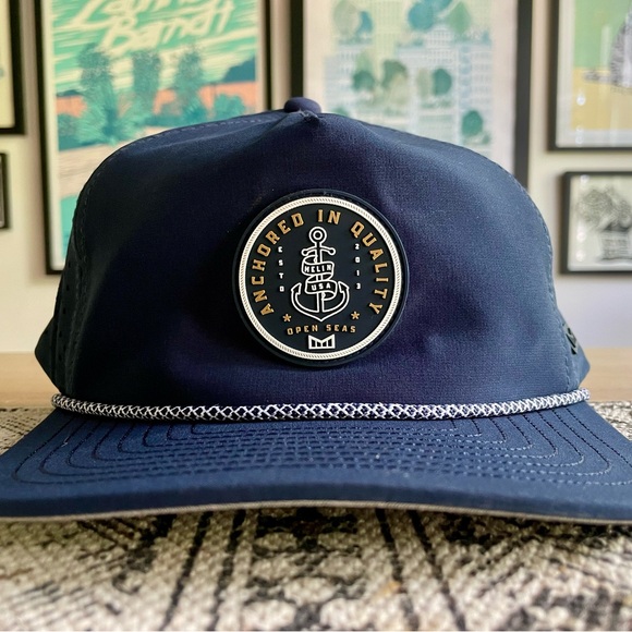 Melin Brand Navy Blue Hat with Embroidered Patch - Picture 1 of 10